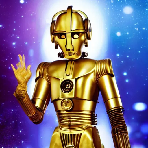 Image similar to C3P0 as a cute anime girl