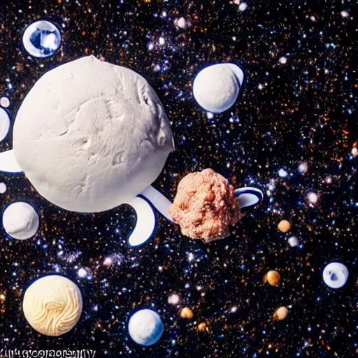 Prompt: Liminal space in outer space, molecular food photography