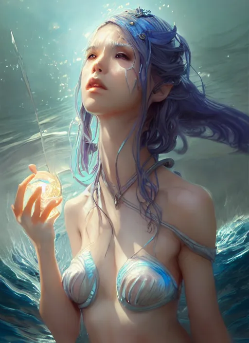 Prompt: character concept art of a water sorceress, key visual, realistic shaded perfect face, fine details, dystopian environment and background, by stanley artgerm lau, wlop, rossdraws, james jean, andrei riabovitchev, marc simonetti, and sakimichan, trending on artstation