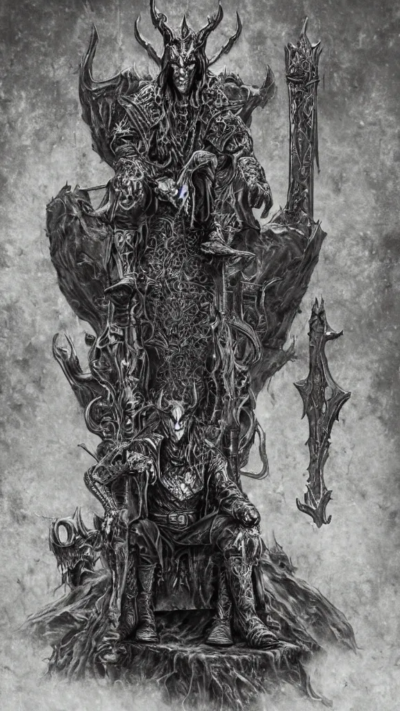 Image similar to the pisslord on his urinal throne, photorealistic, hyperrealistic, d & d, dungeons and dragons, highly detailed, intricate, dark fantasy art, satanic, evil, regal, ink