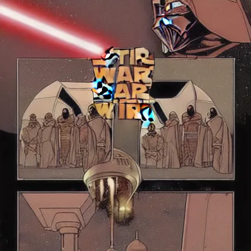 Prompt: Star Wars in the style of Moebius