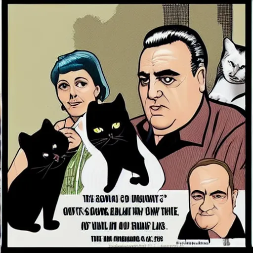 Prompt: the sopranos with cats