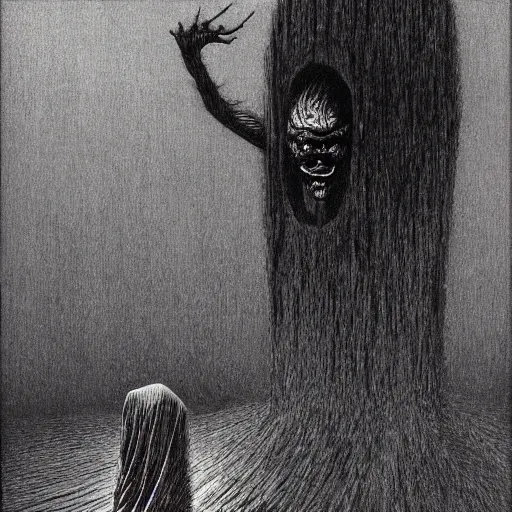 Image similar to a horrifying eldritch man by Beksinski and Junji Ito