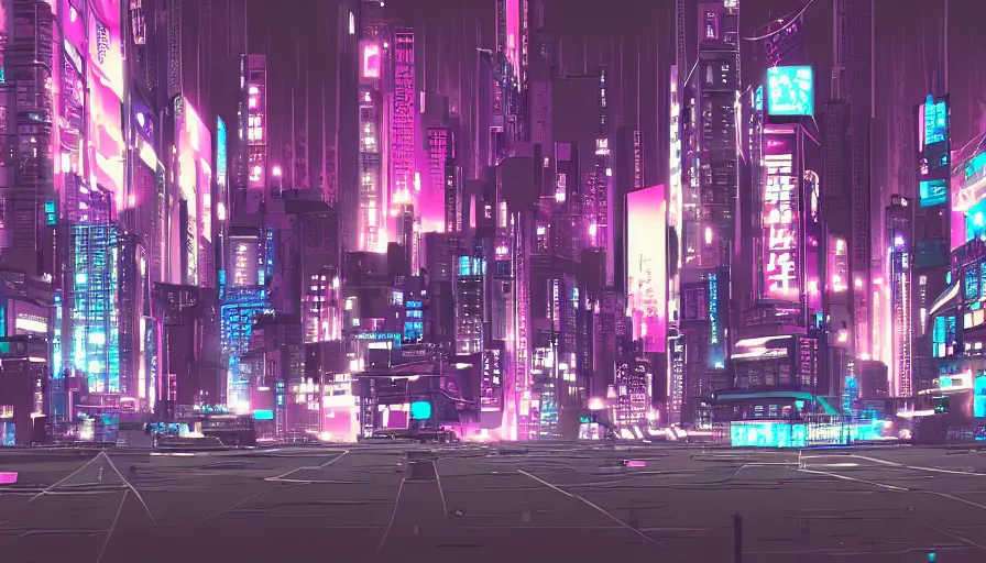 Image similar to Neo Tokyo cyberpunk style cityscape, digital art