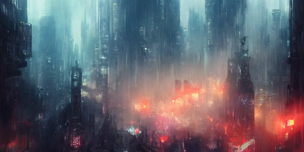 Prompt: blade runner with swords, 3 d anime, arcane style, ny, high resolution, by yoshitaka amano, by ruan jia, by conrad roset, by dofus online artists, city landscape, side scrolling, rule of thirds, 4 k