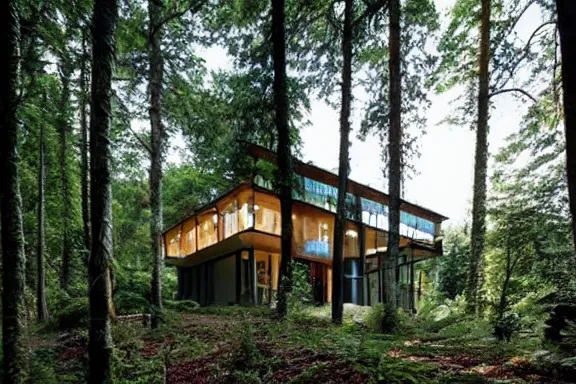 Image similar to an entire house in the forest