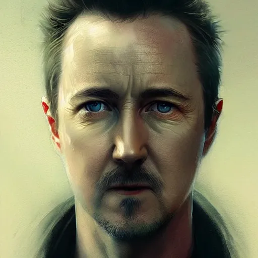 Prompt: a portrait of edward norton's face as an egg, concept art by greg rutkowski, artgerm and ruan jia