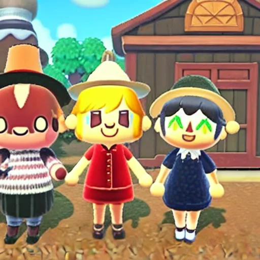 Prompt: animal crossing salem witch trials