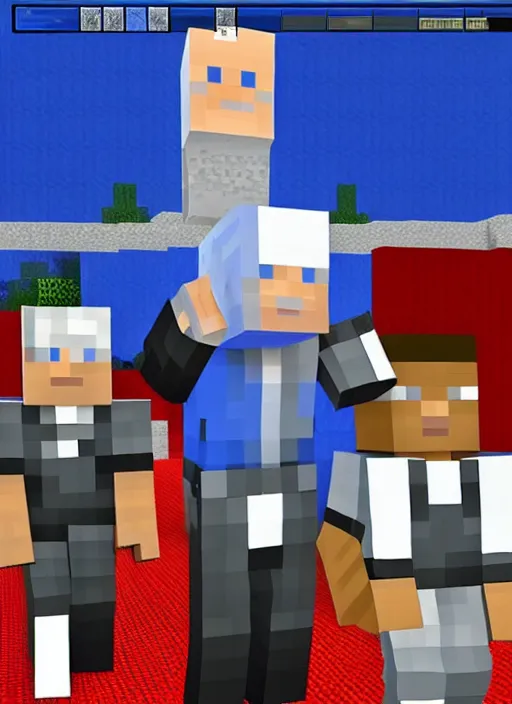 Image similar to Joe Biden in Minecraft