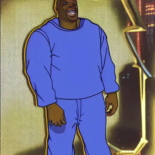 Image similar to Shaq cosplaying as Piccolo social media post by David Lynch