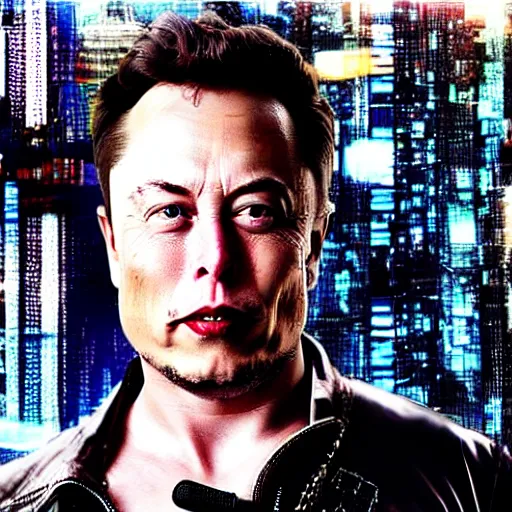 Prompt: cyberpunk elon musk