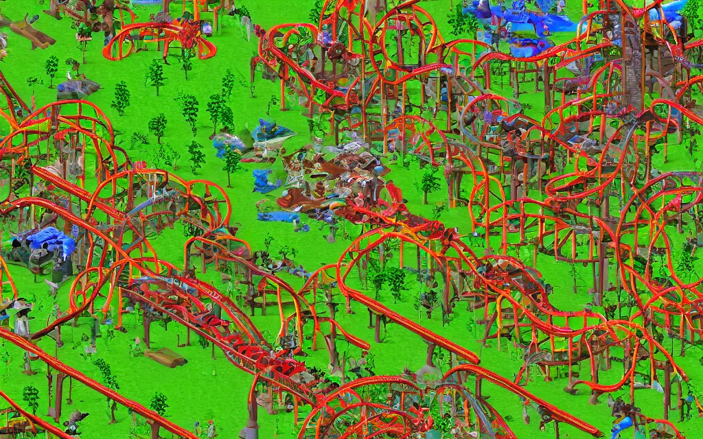 Image similar to rollercoaster tycoon 2 millipede infestation edition