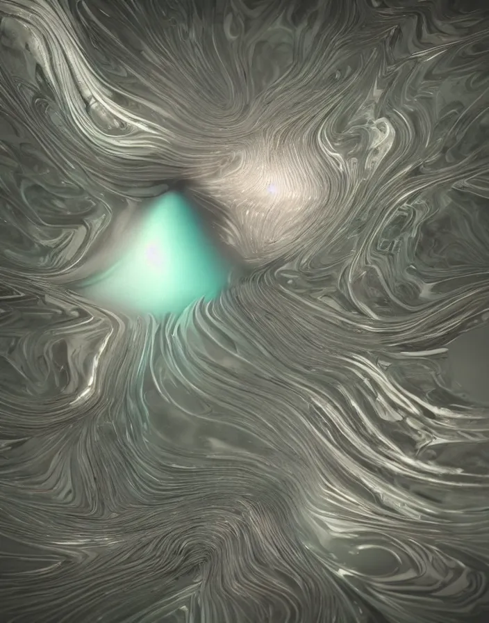 Prompt: nacreous fluid simulation rendered in houdini, suspended animation, liquid viscous evocative spray anatomy, shattered in the void, photorealistic cinema 4D CG render