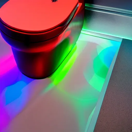 Prompt: the new rgb gaming toilet from razer