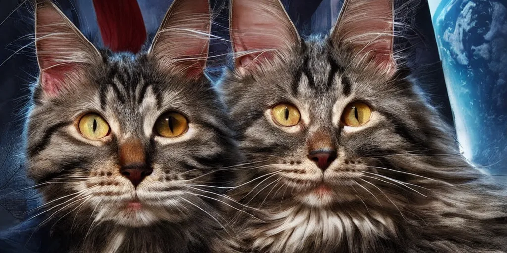 Prompt: a 3 d rendered movie still a robotic maine coon cat scanner. a cat scan. science fiction blockbuster movie from the future, imax 7 0 mm. the mandalorian ( american space western television series )