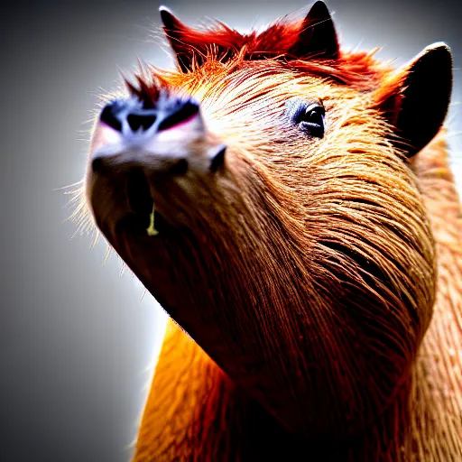 Image similar to beautiful humanized capybara - girl in full growth, studio shooting style, professional photographer, many details, super realistic, high quality, 8 k