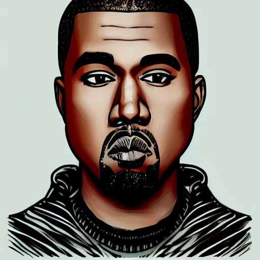 Prompt: kanye west, manga, highly detailed, digital art, centered, portrait, colored accurately, in the style of inio asano