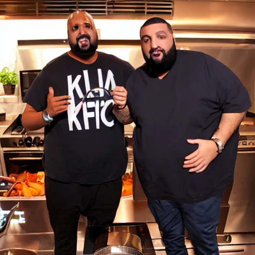 Prompt: ethan klein from the h 3 podcast and dj khaled on an episode of hell's kitchen
