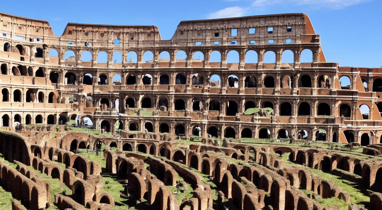 Prompt: undamaged colosseum