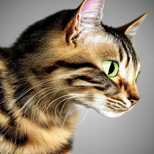 Image similar to cat looks like a bee. hyperdetailed photorealism