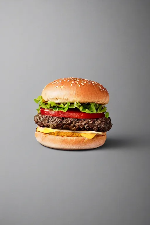 Image similar to hamburger crushed by fist, commercial photography