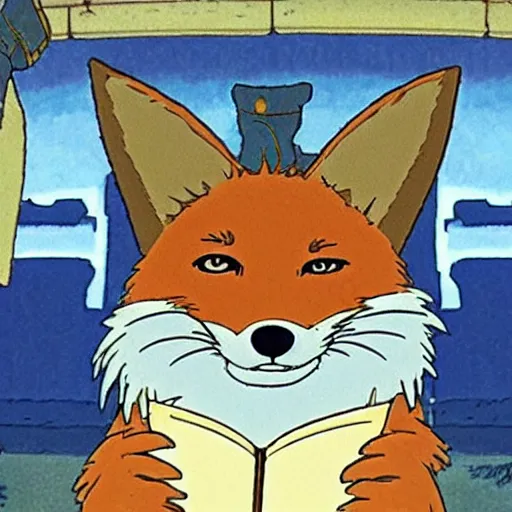 Image similar to the scene where a fox reads tarot cards in studio ghibli's spirited away