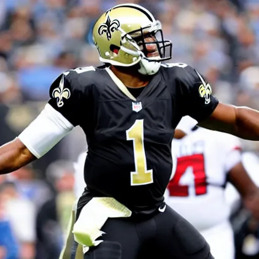 Image similar to Cam newton in a saints uniform