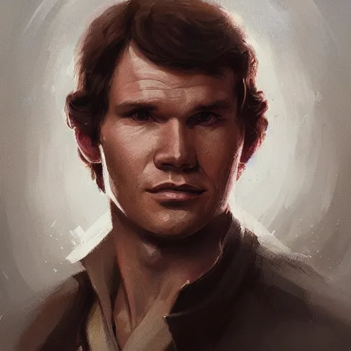 Image similar to portrait of a man by greg rutkowski, han solo, star wars expanded universe, he is about 3 0 years old, highly detailed portrait, digital painting, artstation, concept art, smooth, sharp foccus ilustration, artstation hq