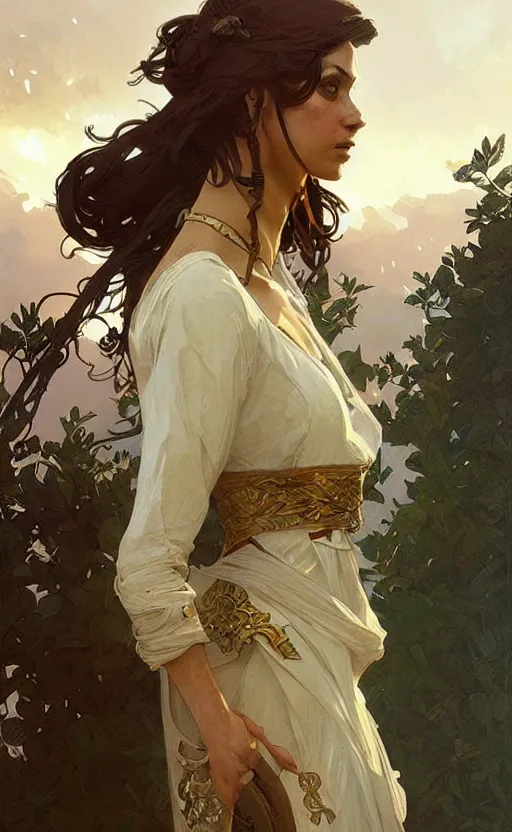 Prompt: a personification of the country lebanon, highly detailed, digital painting, artstation, concept art, sharp focus, illustration, art by greg rutkowski and alphonse mucha