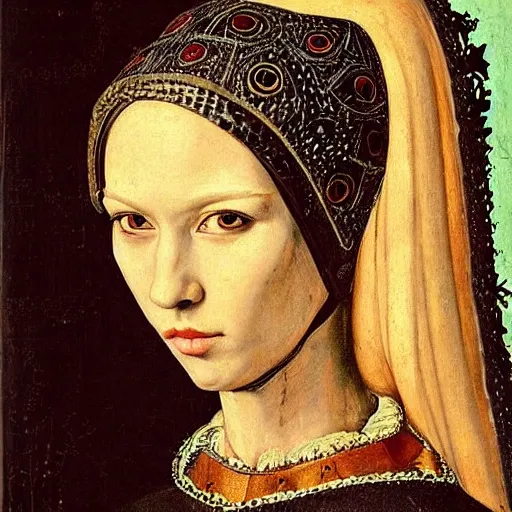 Prompt: a medieval portrait masterpiece of a cute and pretty catgirl, highly detailed and symmetrical, beautiful composition and lightning, gorgeous colour palette