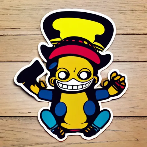 Image similar to die cut sticker, tony chopper of one piece, splatter paint