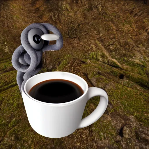Image similar to clippy, drinking coffer, in a part, photography, trail cam footage, photorealistic, high def