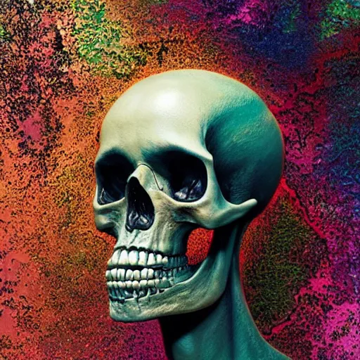 Prompt: portrait_of_a_melting_skull._intricate_abstract._psychedelic_liquod_embossed_intricate_artwork._by_Tooth_Wu_wlop_beeple_dan_mumford._octane_render_trending_on_artstat