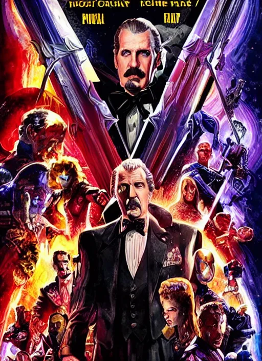 Image similar to vincent price in the marvel cinematic universe, official poster artwork, movie poster, highly detailed