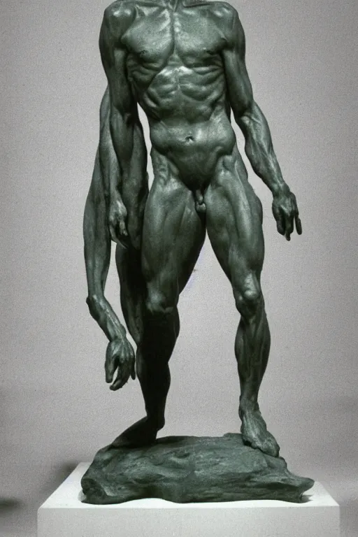 Image similar to full body, michel foucault sculpture by auguste rodin