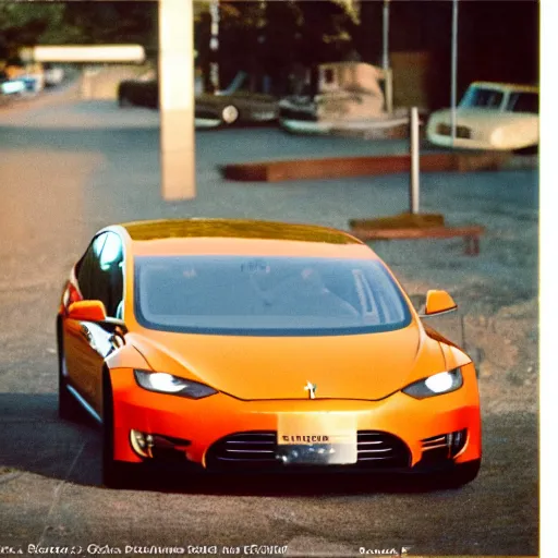 Image similar to A photo of an upcoming Tesla Car, f/22, 35mm, 2700K, kodachrome, award winning photography