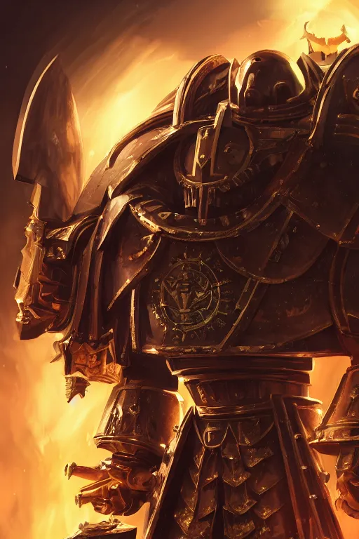 Image similar to armor portrait heros warhammer 4 0 k horus heresy fanart - the primarchs emperor by johannes helgeson animated with vfx concept artist & illustrator global illumination ray tracing hdr fanart arstation zbrush central hardmesh 8 k octane renderer comics stylized