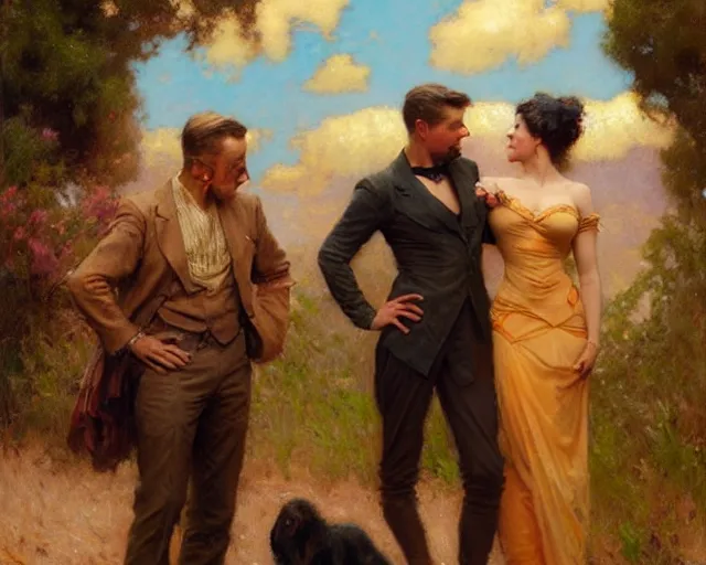 Prompt: distracted boyfriend meme, painting by gaston bussiere, craig mullins, j. c. leyendecker