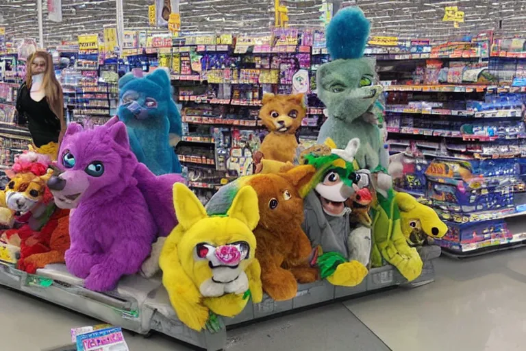 Prompt: fursonas for sale at walmart