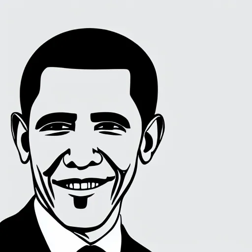 Image similar to Minimalist line art of Barack Obama