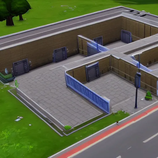 Image similar to federal prison in the sims 4 style