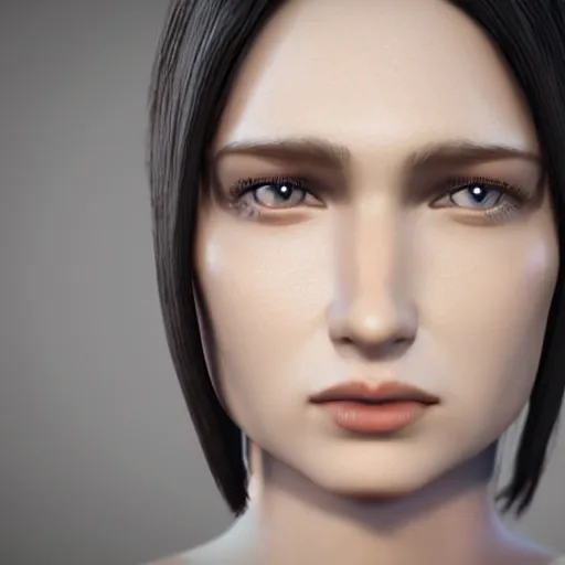 Prompt: young woman face with 8 inch long nose octane render