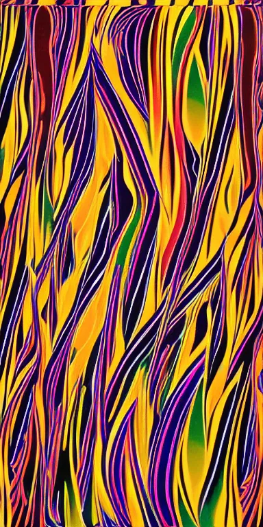 Prompt: vibrancy! cosmic folding in spacetime by bridget riley, autumnal colours