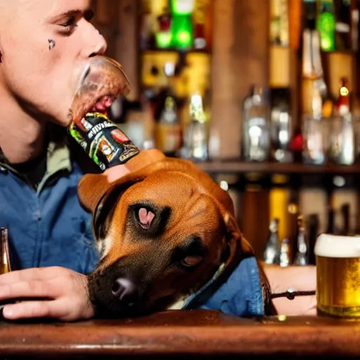 Image similar to dog drinks beer in the bar in germany