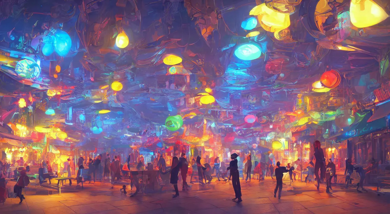 Image similar to bazaar zouk oriantal multicolorful sky shine place mosquet painting stylized digital video game icon global illumination ray tracing 8 k hd resolution, by ilya kuvshinov and cushart krentz and gilleard james