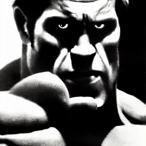 Image similar to jason statham as hulk in 1 9 7 7 movie