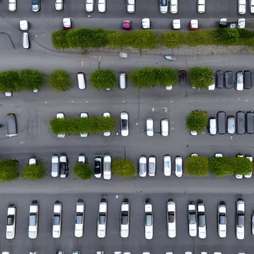 Prompt: Beatiful Fuzzy Photograph of an infinite parking lot, Long shot, full shot, wide shot, low angle,wide angle lens