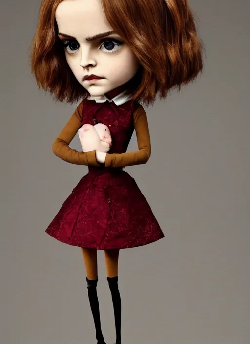 Prompt: emma watson as a mark ryden doll, detailed digital art, trending on Artstation