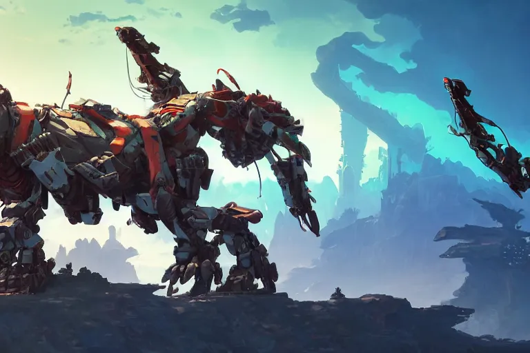 Image similar to clawstrider machine mecha animal beast robot of horizon forbidden west horizon zero dawn bioluminiscence, behance hd by jesper ejsing, by rhads, makoto shinkai and lois van baarle, ilya kuvshinov, rossdraws global illumination