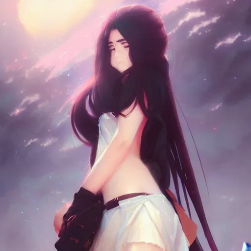 Image similar to jennifer connelly as a beautiful anime girl by wlop and greg rutkowski